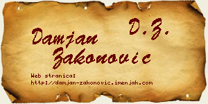 Damjan Zakonović vizit kartica